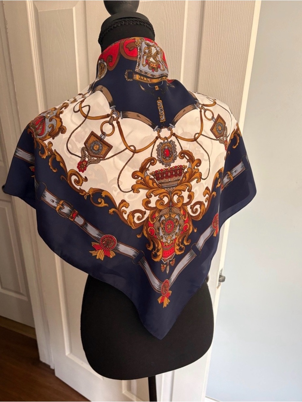 Luxury Silk Scarf Bundle | Animal Print & Baroque Chain Print Scarves - Picture 6 of 9